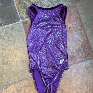 GK Elite purple sleeveless gymnastics leo Child Small